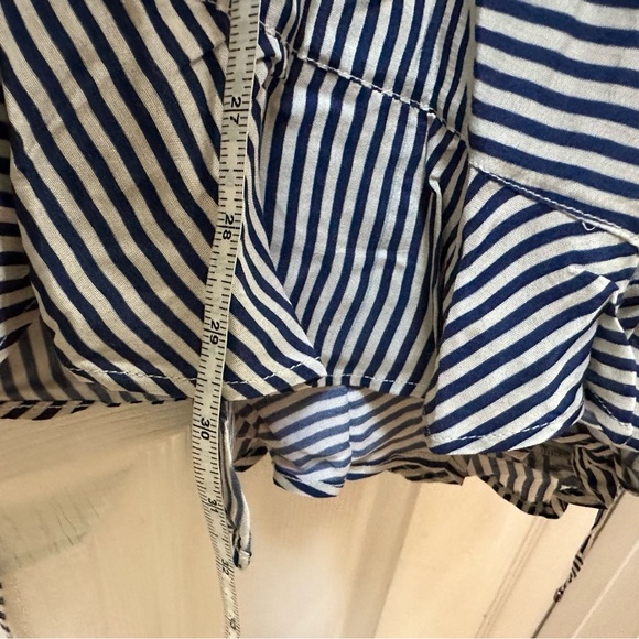 NWT Anthropologie conditions apply Lilith Romper blue white stripe short sleeve - Picture 7 of 8